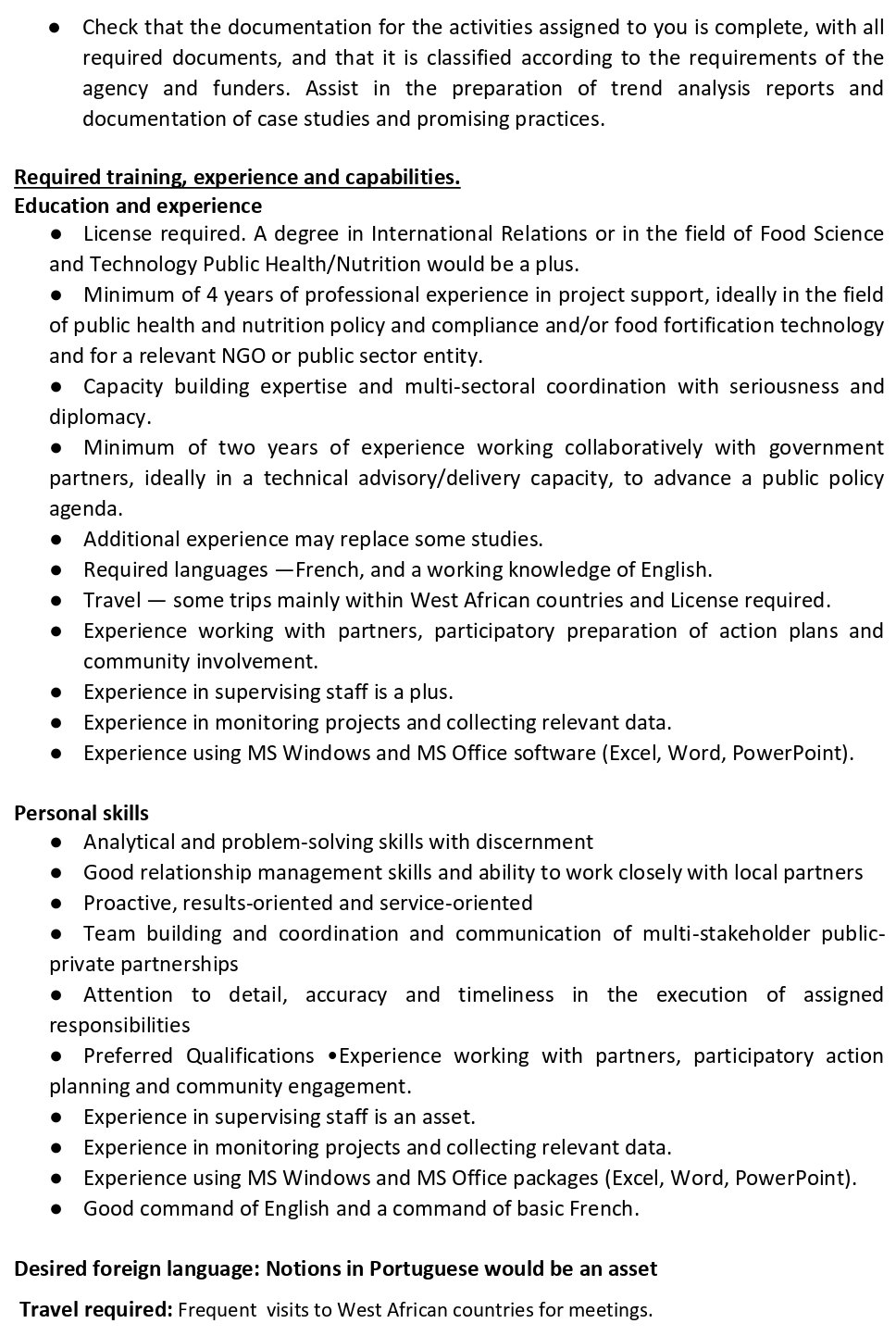 Avis de recrutement d'un Senior Project Officer | Page 2