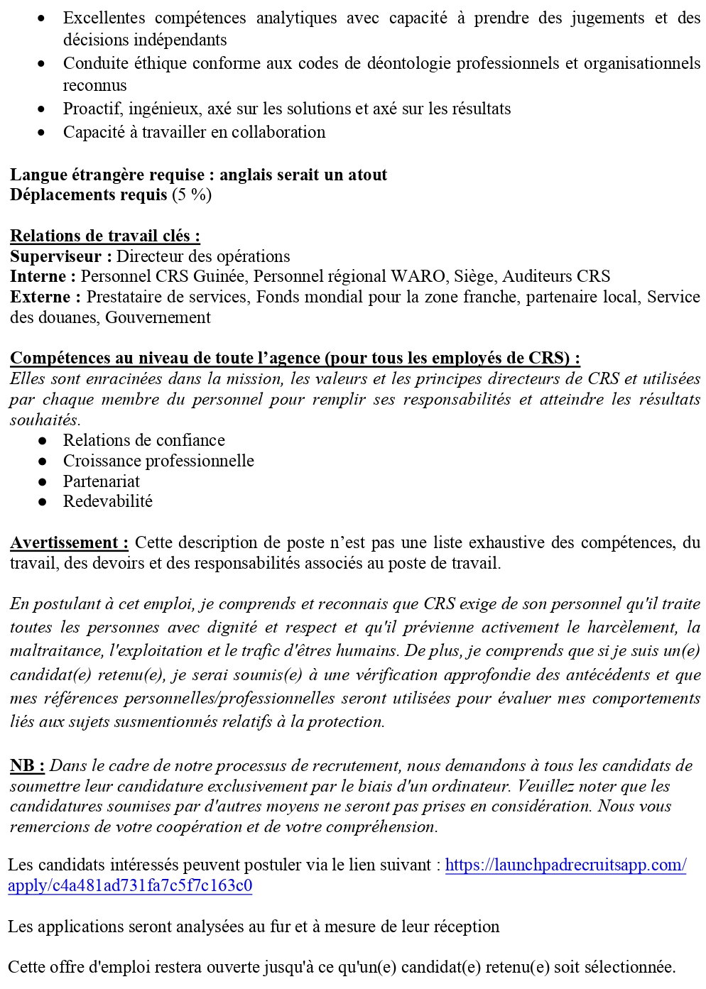 Recrutement d'un(e) Gestionnaire de la chaîne d’approvisionnement | Page 3