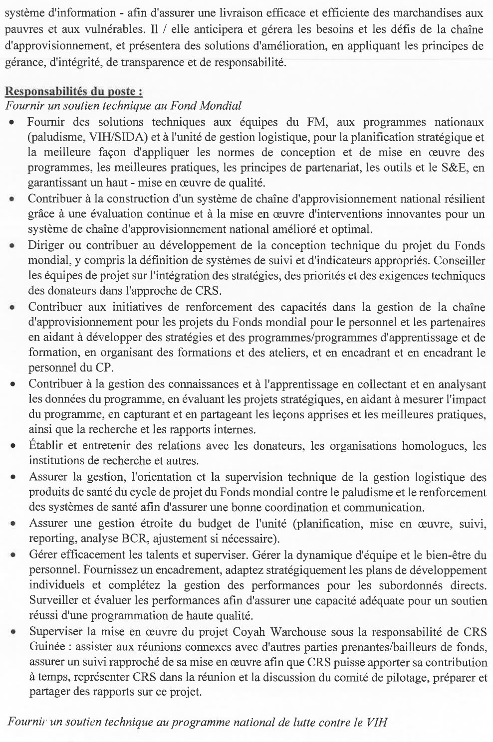 JD Recrutement d’un(e) Technical Advisor Logistic and Strategic Support | page 2