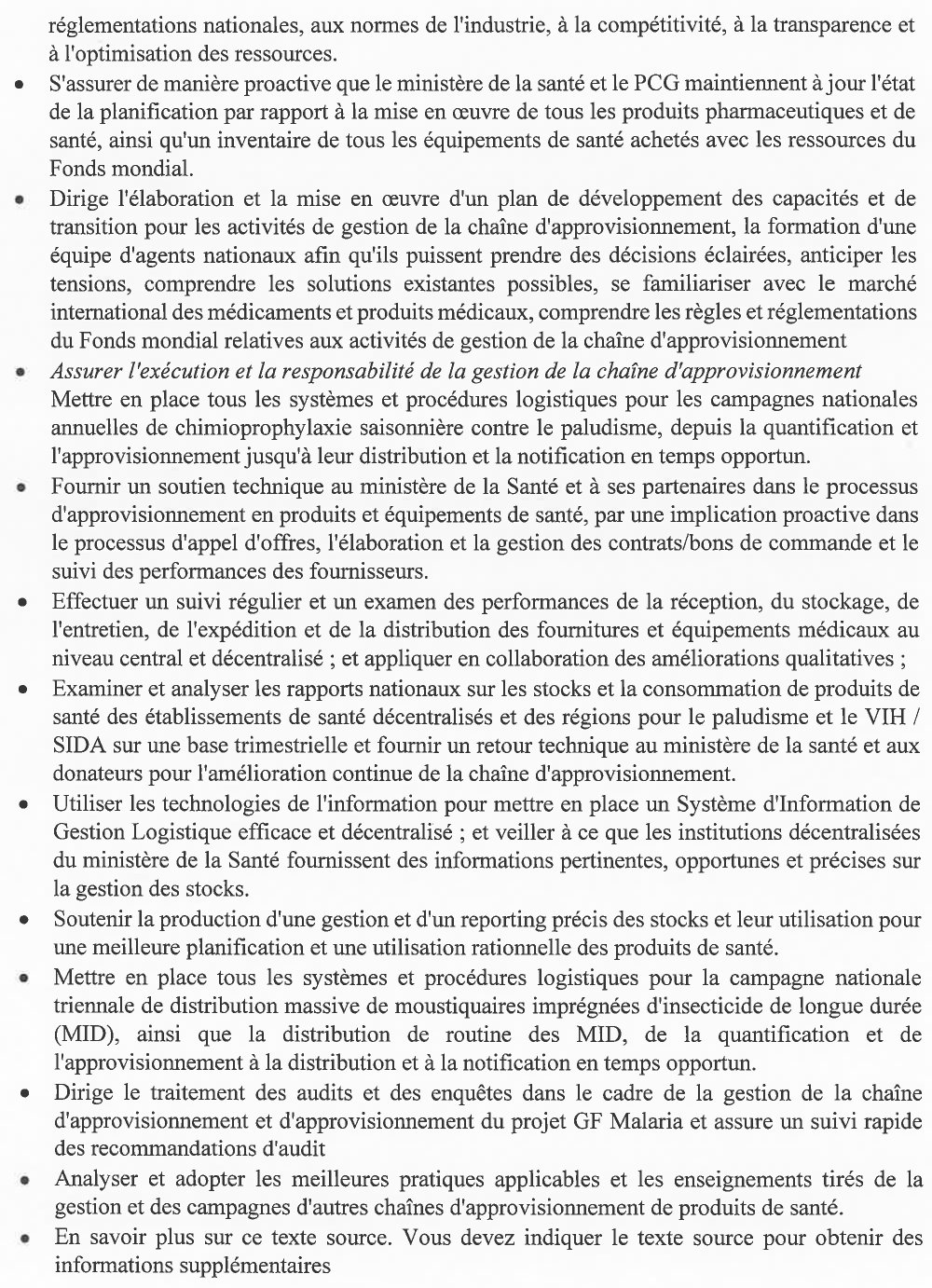 JD Recrutement d’un(e) Technical Advisor Logistic and Strategic Support | page 3