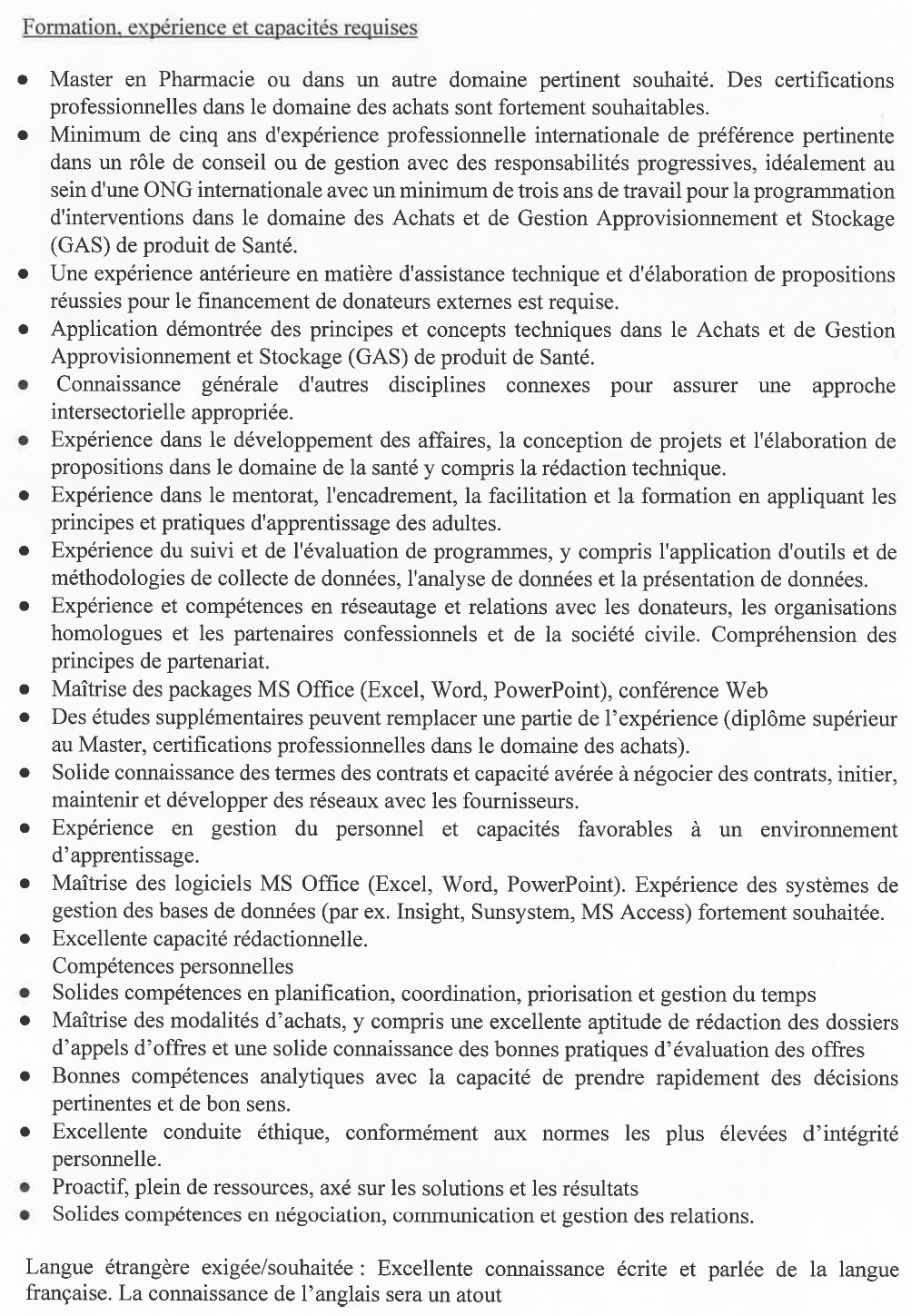 JD Recrutement d’un(e) Technical Advisor Logistic and Strategic Support | page 4