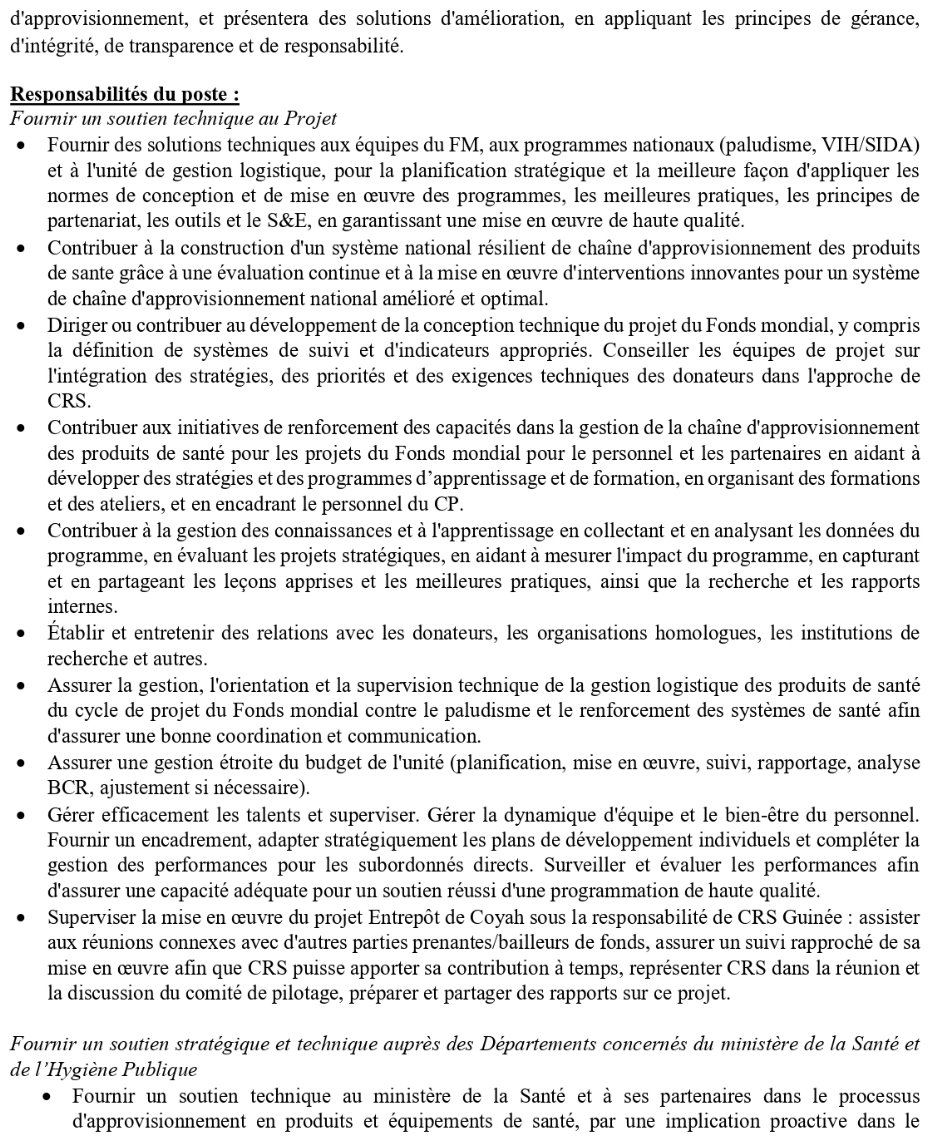 Recrutement d’un(e) Technical Advisor Health Management and Strategic Support | Page 2