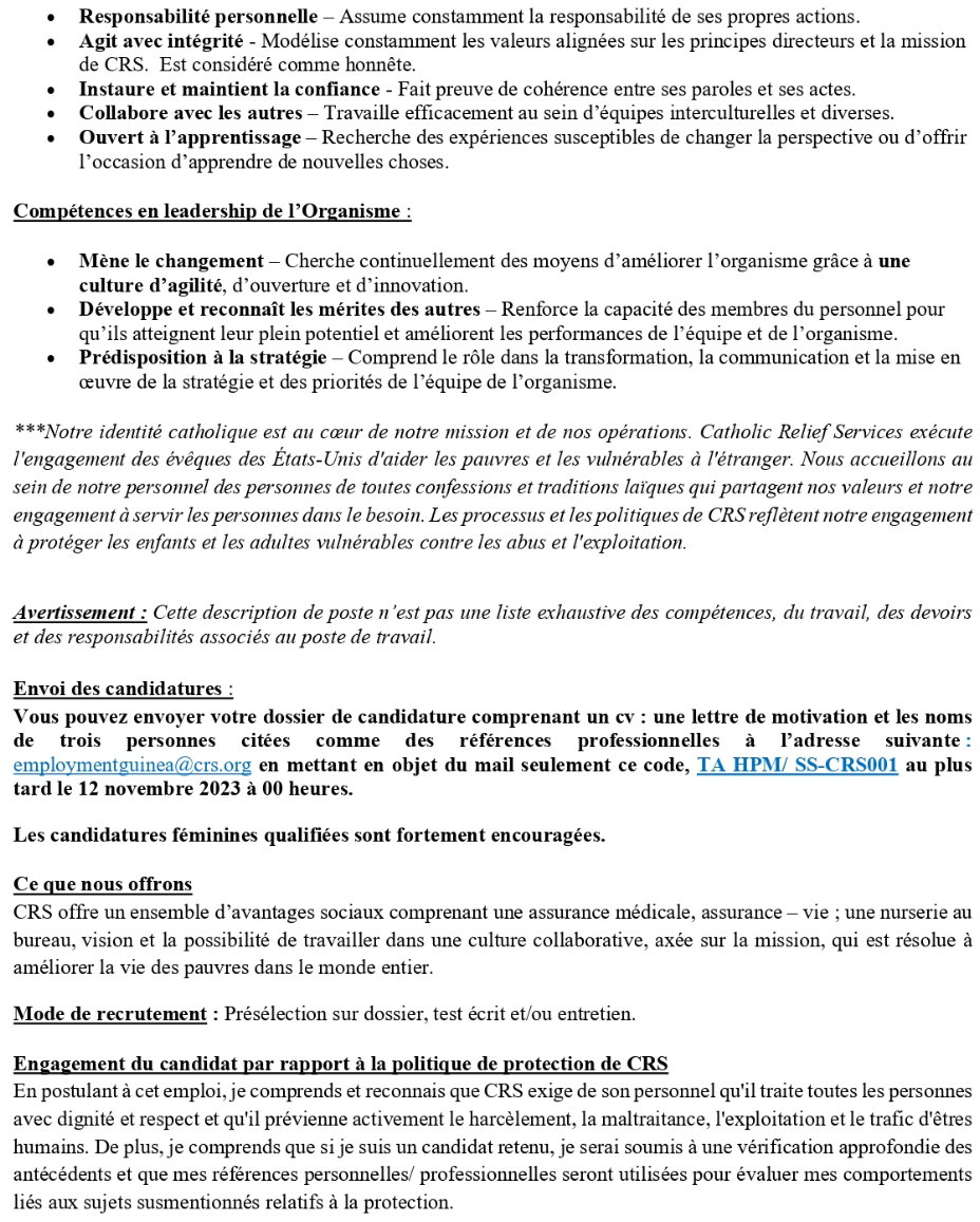 Recrutement d’un(e) Technical Advisor Health Management and Strategic Support | Page 6