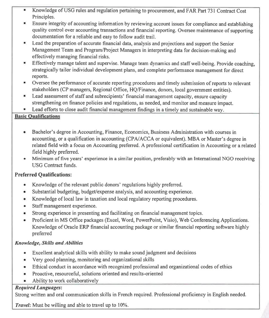 Avis de recrutement d'un deputy finance manager, pmi REACH | Page 2