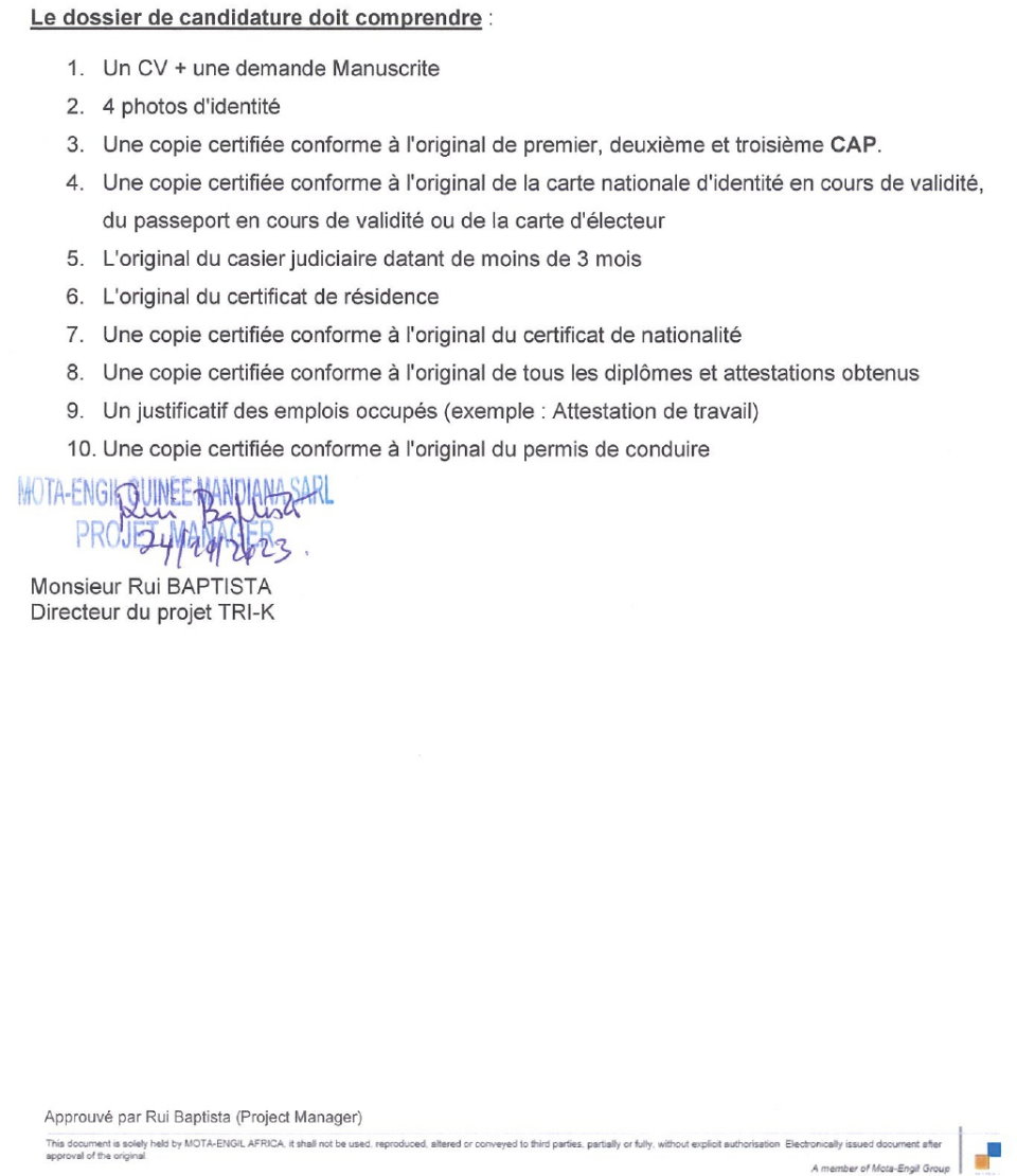 Avis de recrutement de Cinq (05) Opérateur-CITERNE EAU | Page 2