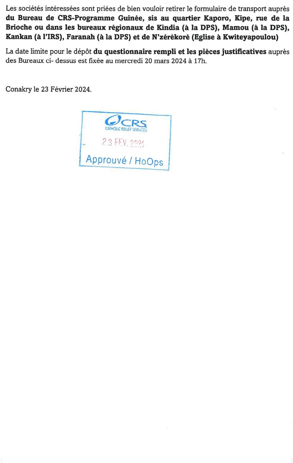 Avis de Recrutement d'une société de transport et de location des véhicules | Page 2