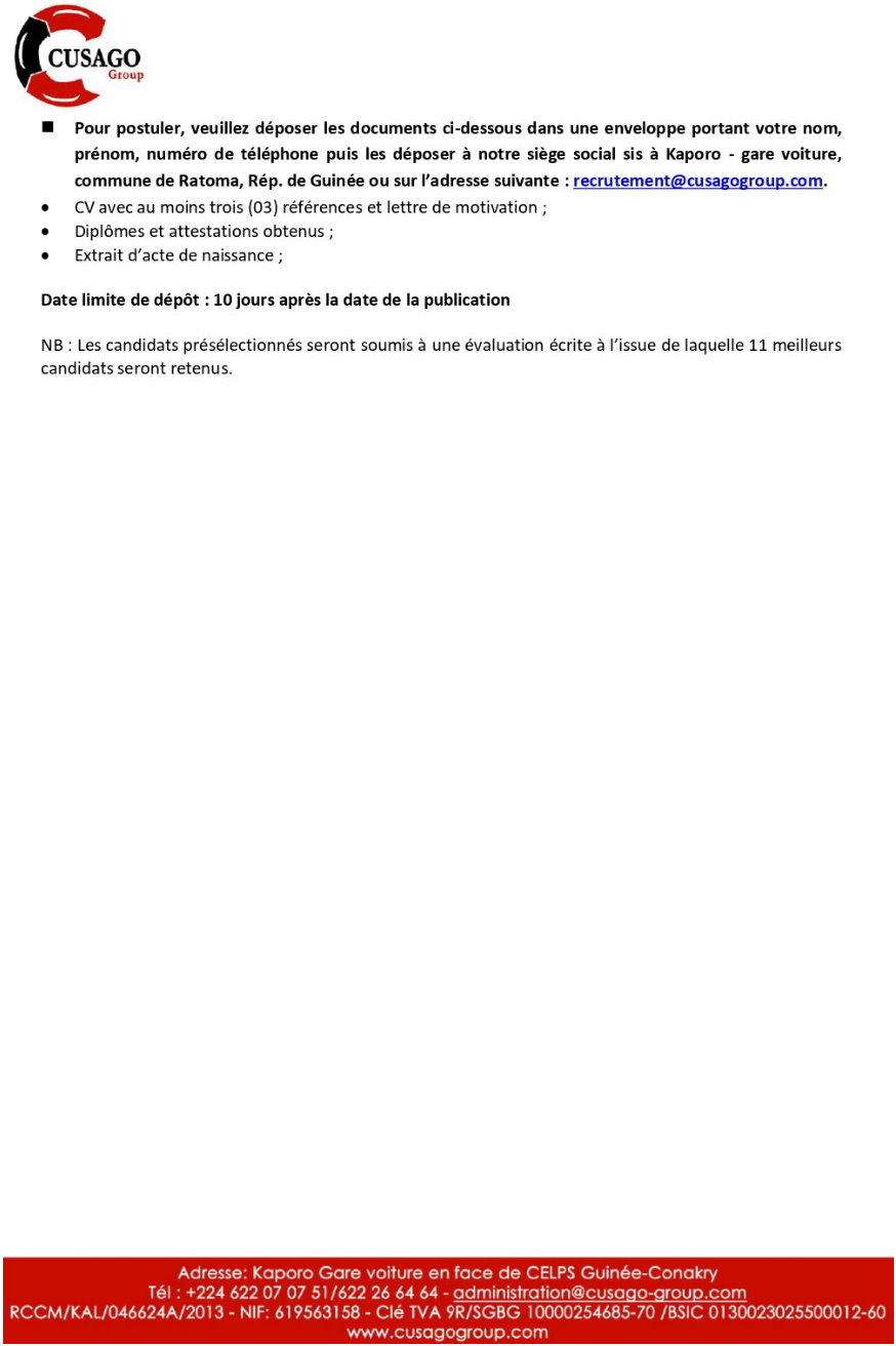 Avis de recrutement de (11) Onze Opérateurs de Portique de Quai STS (SHIP TO SHORE) (H/F) | page 2