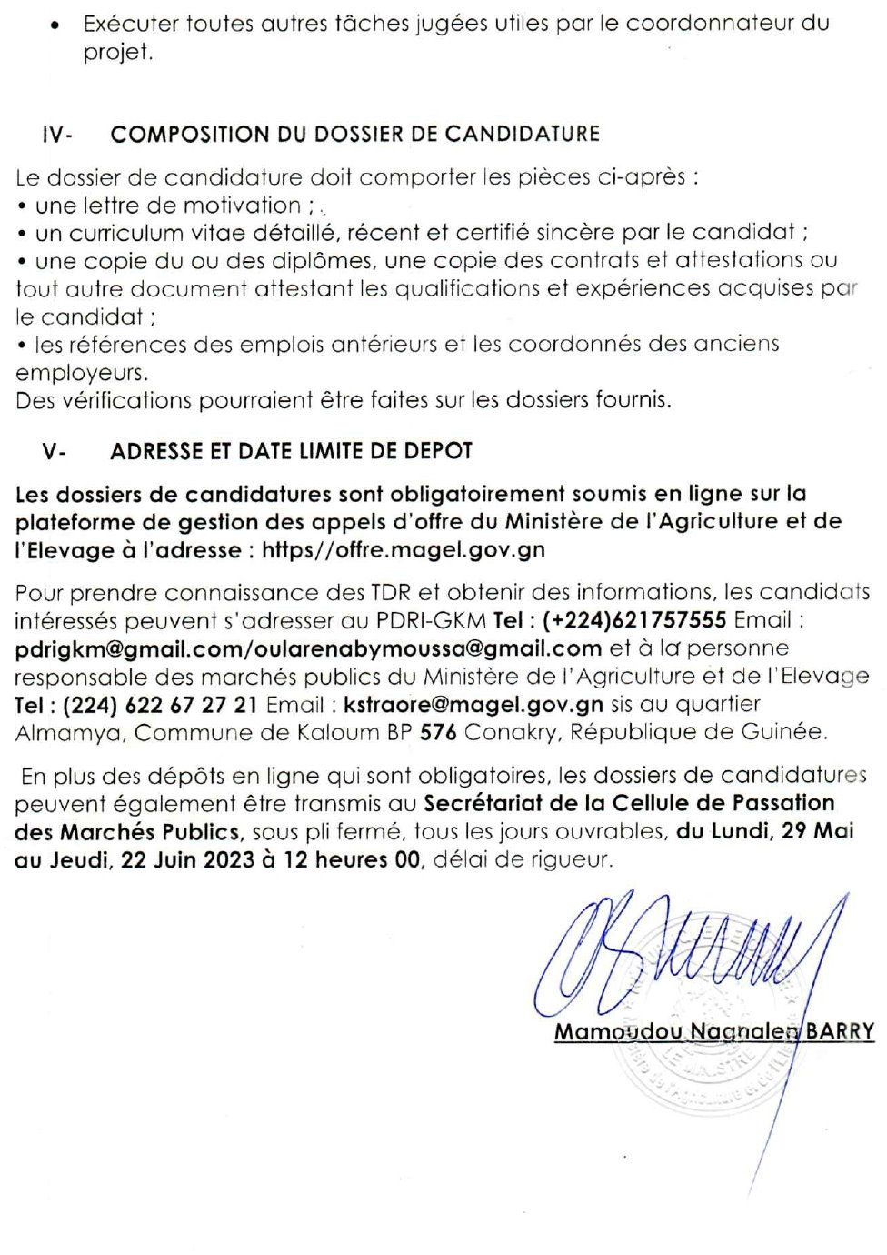 Avis de Recrutement de Six (6) Animateurs (e) Ruraux | page 4