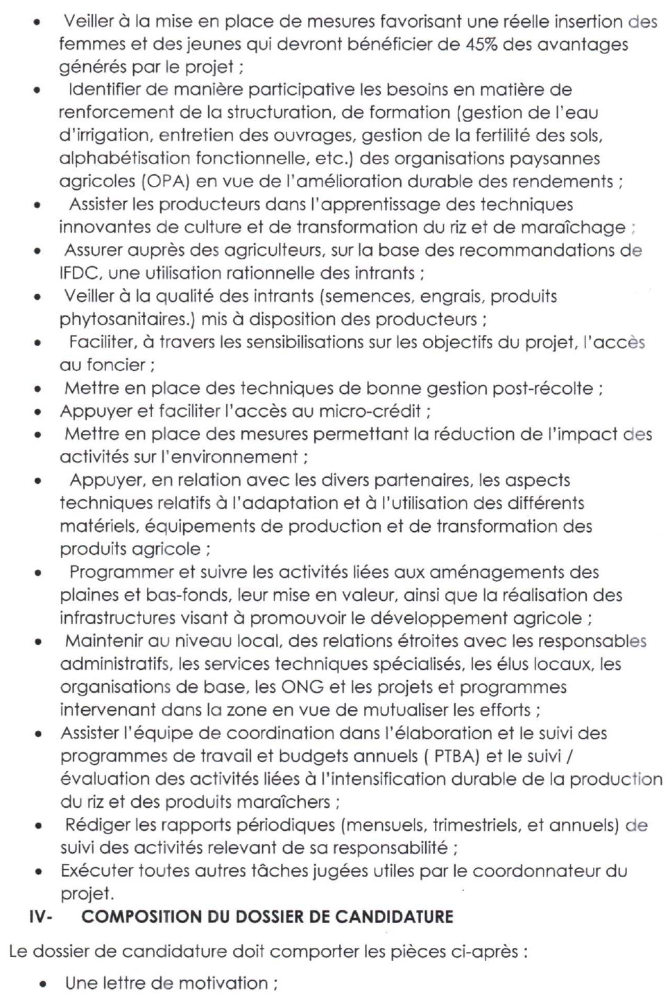 Avis de Recrutement d'un(e) Responsable Chargé de la Production | page 4