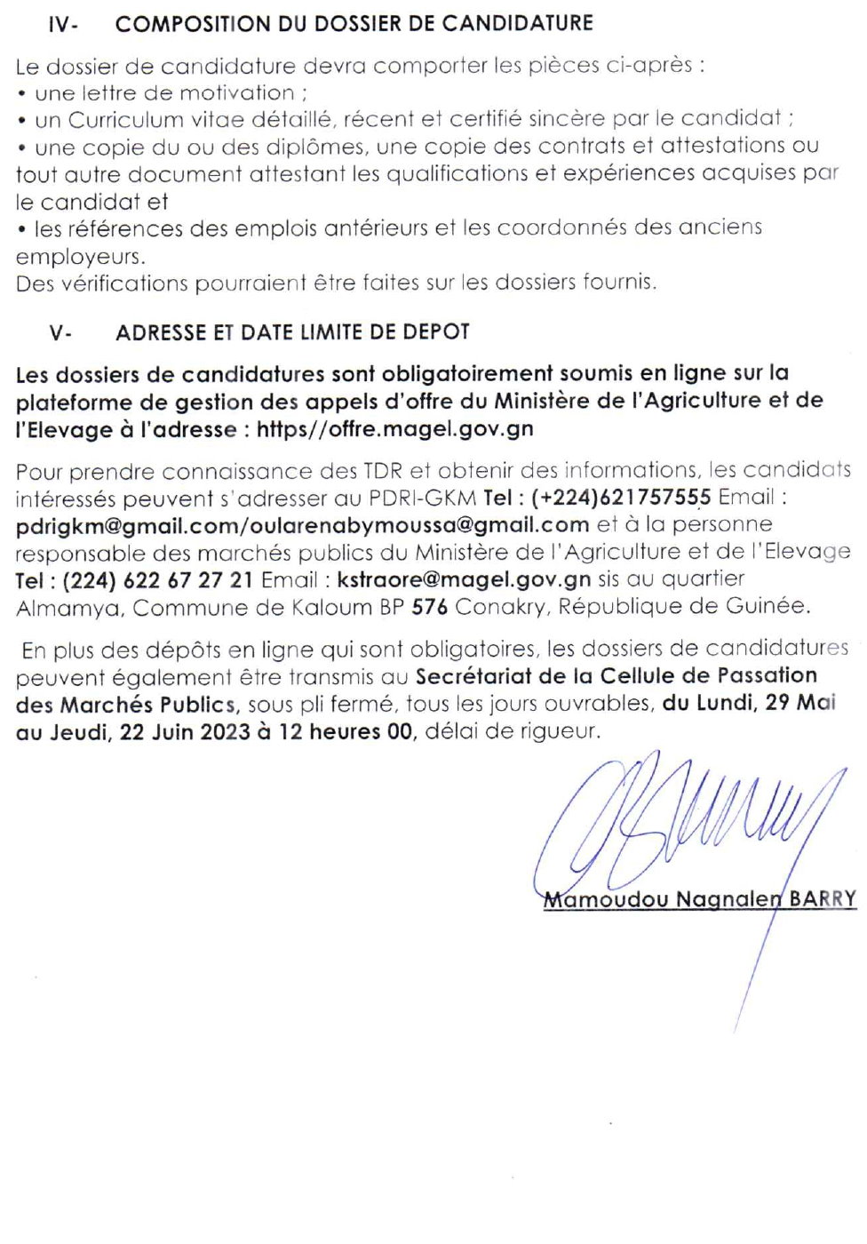 Avis de Recrutement d'un(e) Responsable Administratif et Financier | page 5