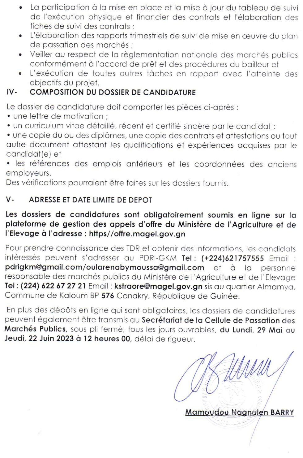 Avis de Recrutement d'un(e) Responsable en Passation de Marchés | Page 5