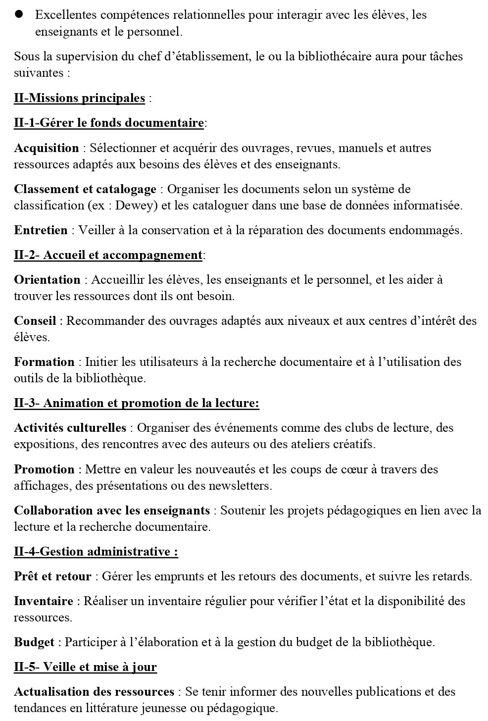 ANNONCE DE RECRUTEMENT D’UN(E ) BIBLIOTHECAIRE A L’ECOLE ALEF BLAISE PASCAL DE KAMSAR | Page 2