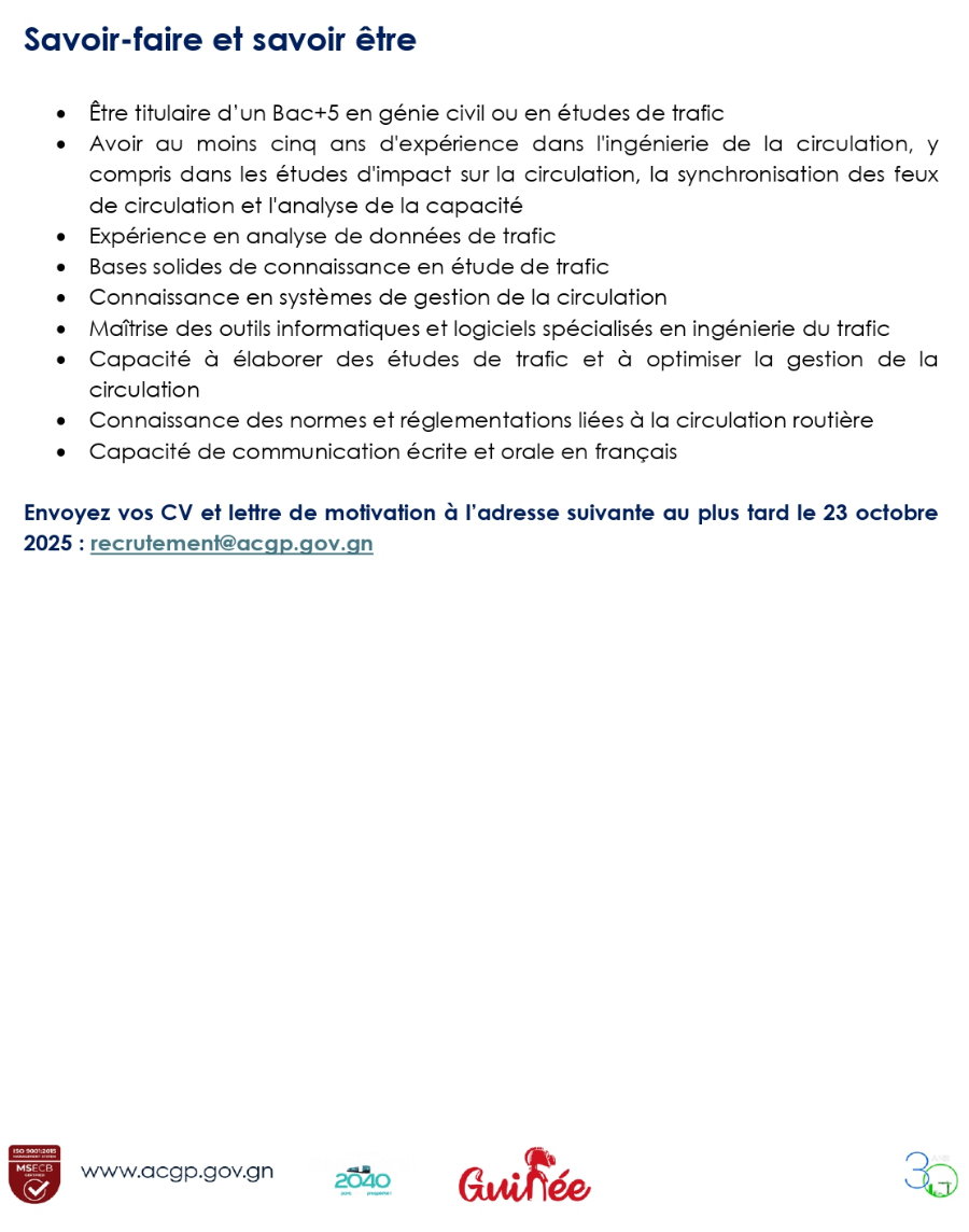 Avis de recrutement d'un(e) ingÉnieur(e) trafic | Page 2