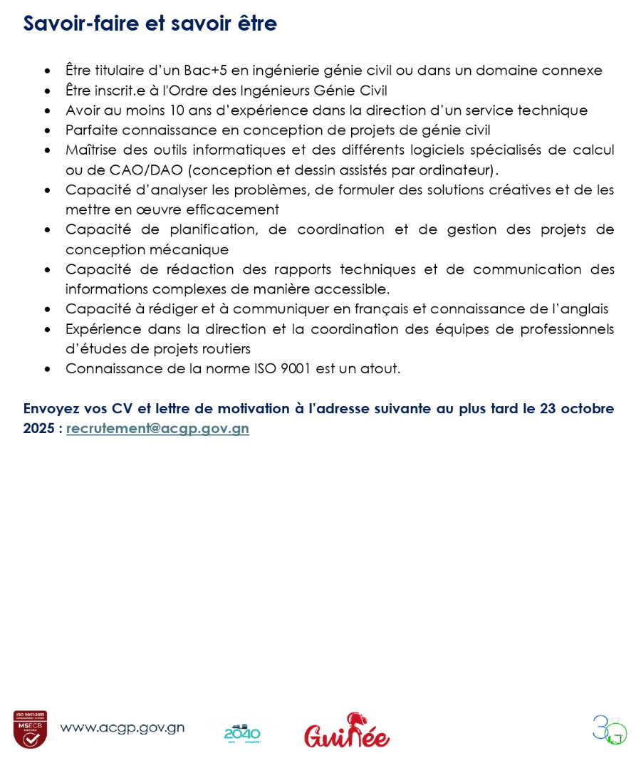 Avis de recrutement d'un(e) ingenieur(e) principal(e) | Page 2