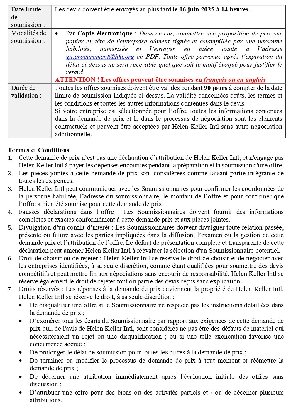 emande de Devis (RFQ) pour l’Achat d’un véhicule de type 4X4 | Page 3