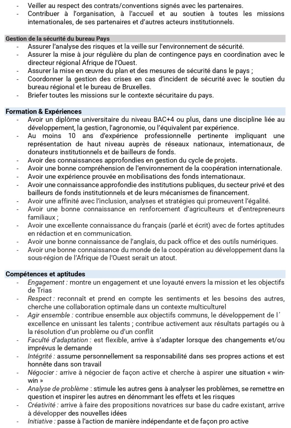 Avis de recrutementd'un Coordinateur Pays Guinée | Page 3