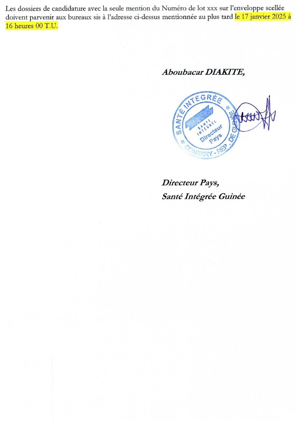 Republication AVIS A MANIFESTATION D'INTERET GENERAL Mise en place des contrats cadres avec les fournisseurs à Conakry, Kindia, Mamou, Dabola, Kouroussa, Kankan | Page 2