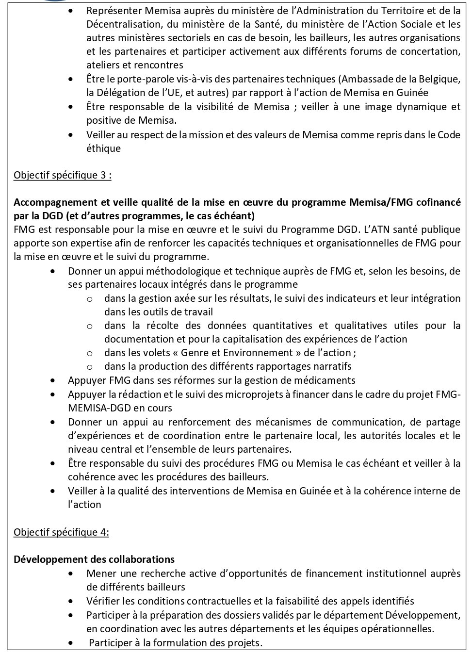 Termes de Référence (TdR) pour prestation de services Assistant Technique National Médecin Santé Publique (ATN MSP) | Page 2