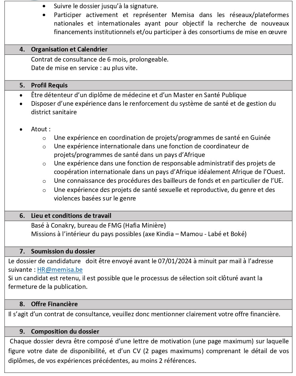 Termes de Référence (TdR) pour prestation de services Assistant Technique National Médecin Santé Publique (ATN MSP) | Page 3