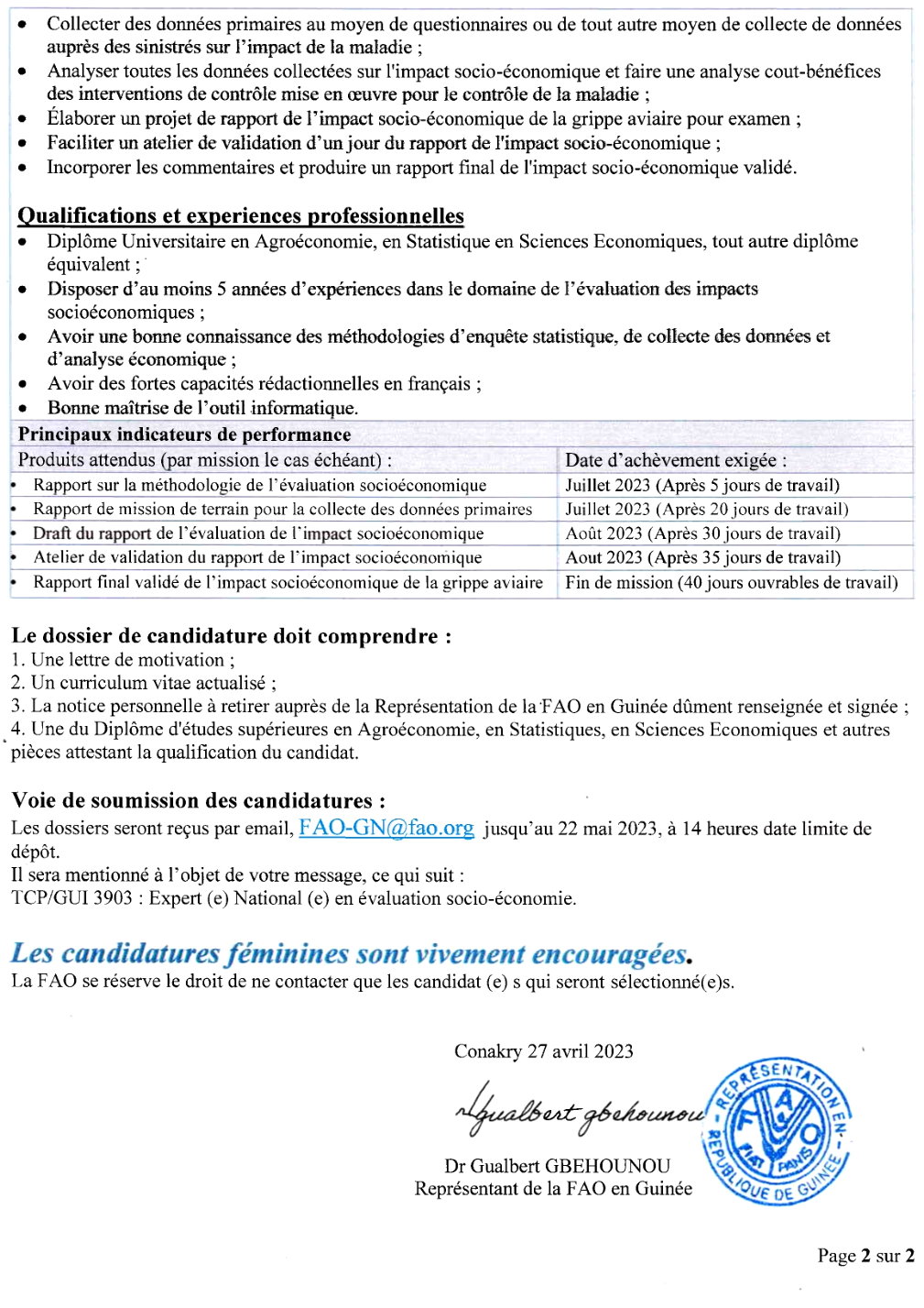 Recrutement D'un Consultant National Spécialiste en Evaluation Socioéconomique | page 2