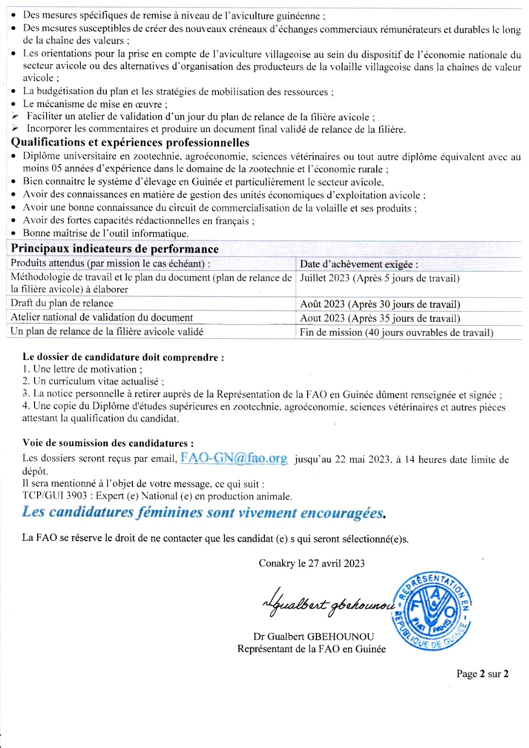 Consultant national Spécialiste en production animale | page 2