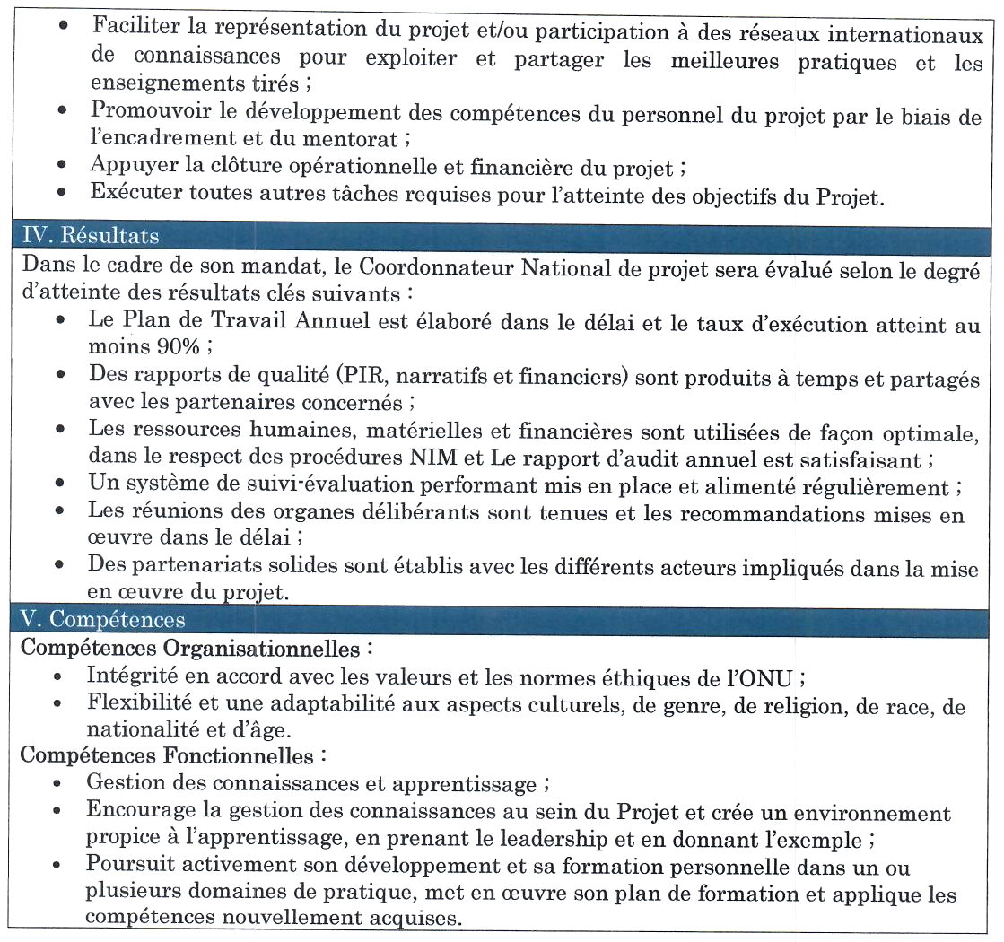  Avis de Recrutement D'un Coordonnateur National du projet « Renforcement de la résilience et de capacités d'adaptation des communautés les plus vulnérables au changement climatique en Guinée Forestière » | Page 3