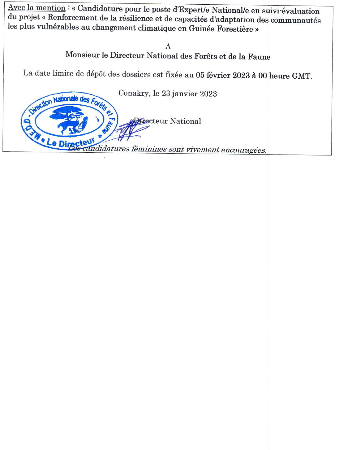 Avis de recrutement D'un Expert/e National/e en Suivi-évaluation du projet « Renforcement de la résilience et de capacités d'adaptation des communautés les plus vulnérables au changement climatique en Guinée Forestière » | Page 4