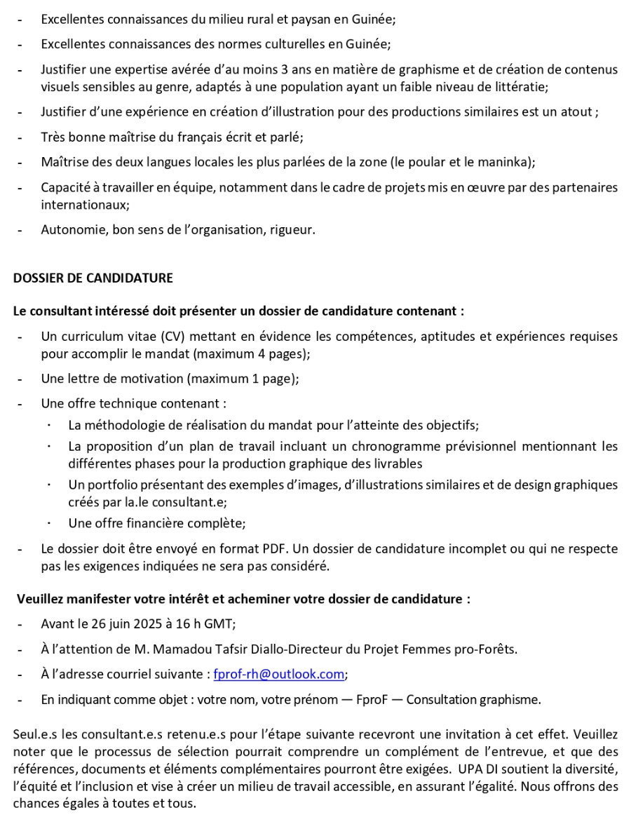 Consultant.e en élaboration de matériel visuel (graphisme) pour le projet Femmes Pro-Forêts en Guinée | Page 5
