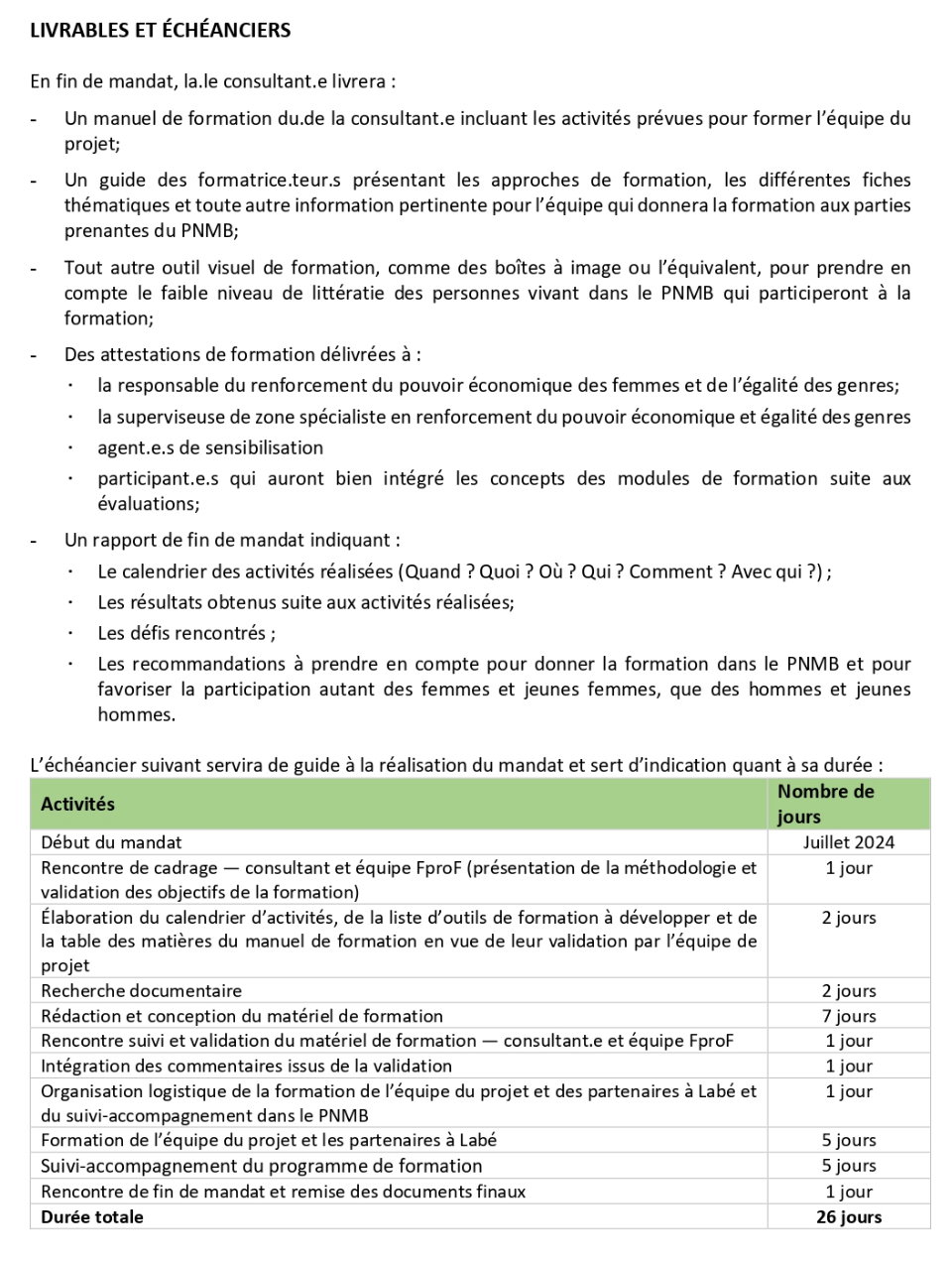 Consultant.e en égalité de genre pour le développement d’un programme de formation en égalité de genre, en violences basées sur le genre et en masculinités positives | Page 4