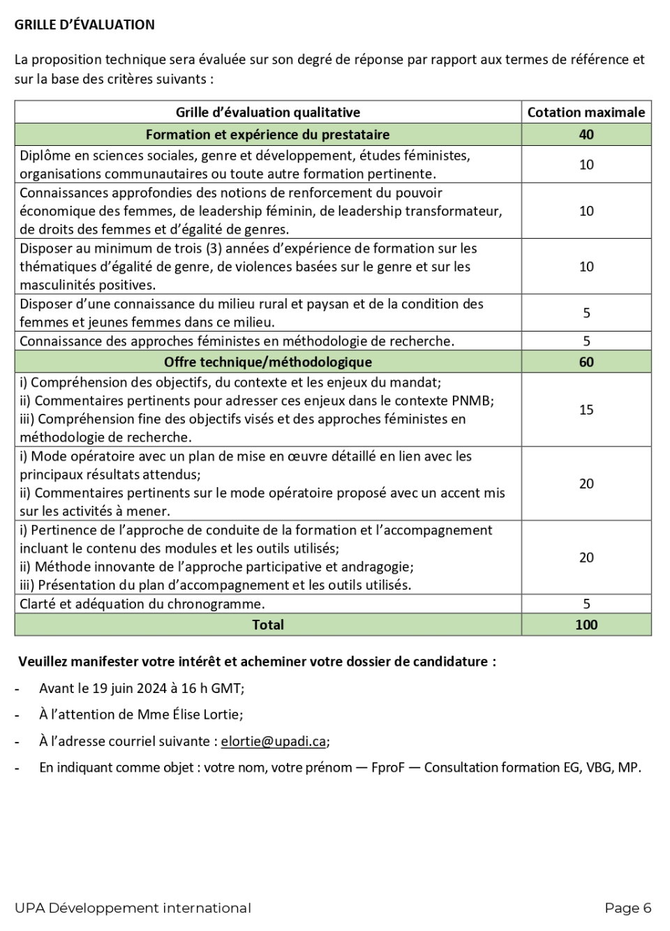 Consultant.e en égalité de genre pour le développement d’un programme de formation en égalité de genre, en violences basées sur le genre et en masculinités positives | Page 6