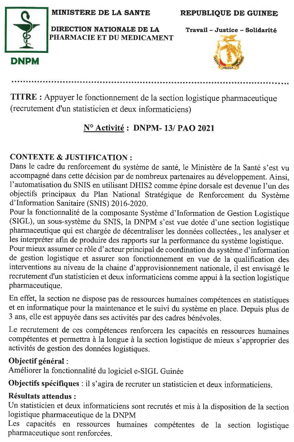 offre d'emploi ministère de la santé p1