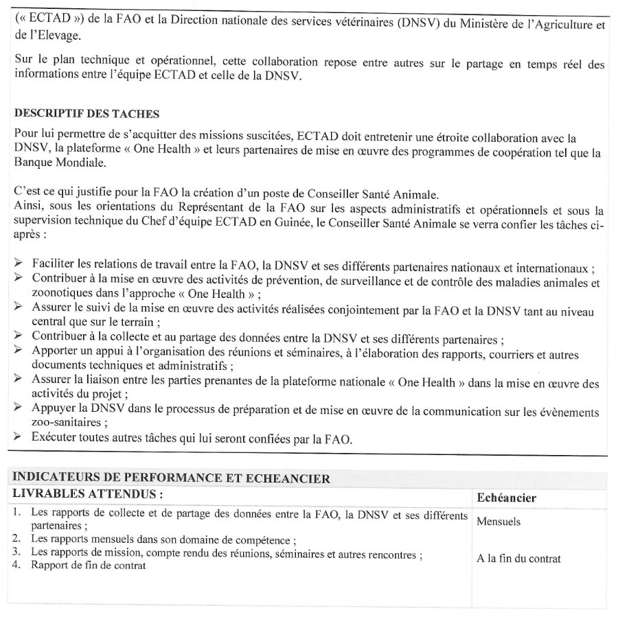 Avis de recrutement d'un Conseiller Santé Animale | Page 2