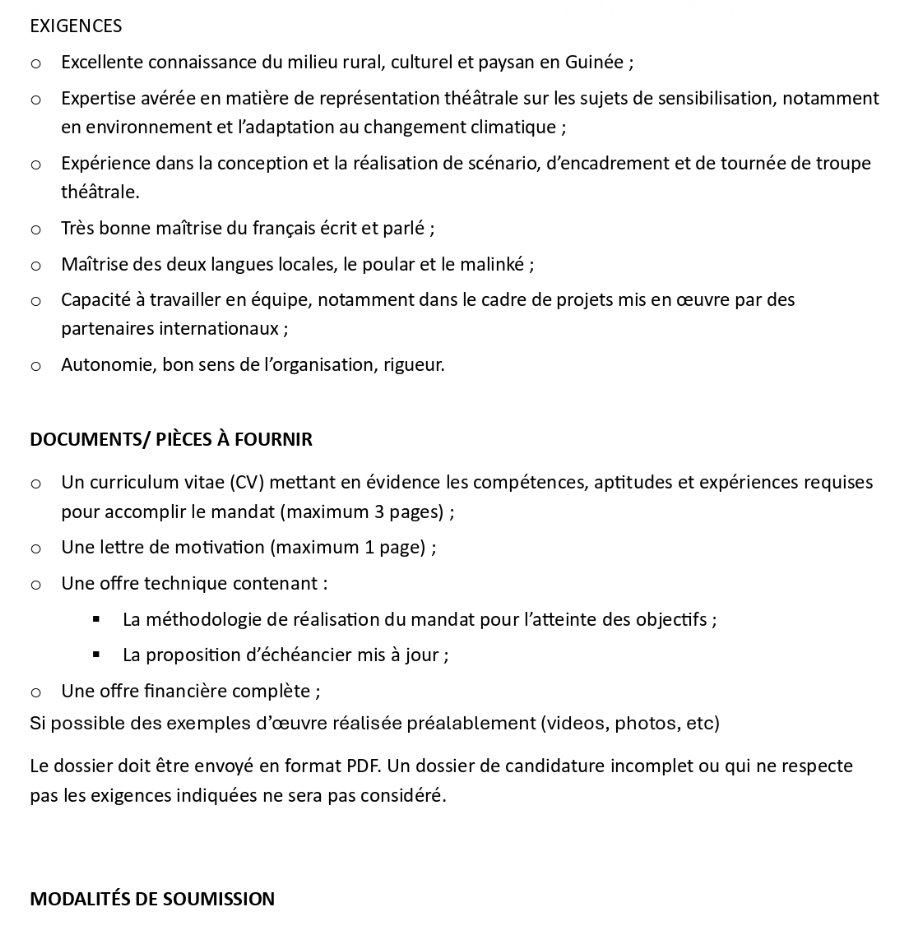 Consultant.e en élaboration d’une pièce de théâtre et sa production dans les villages pour le projet  Femmes pro-Forêts en Guinée | Page 5