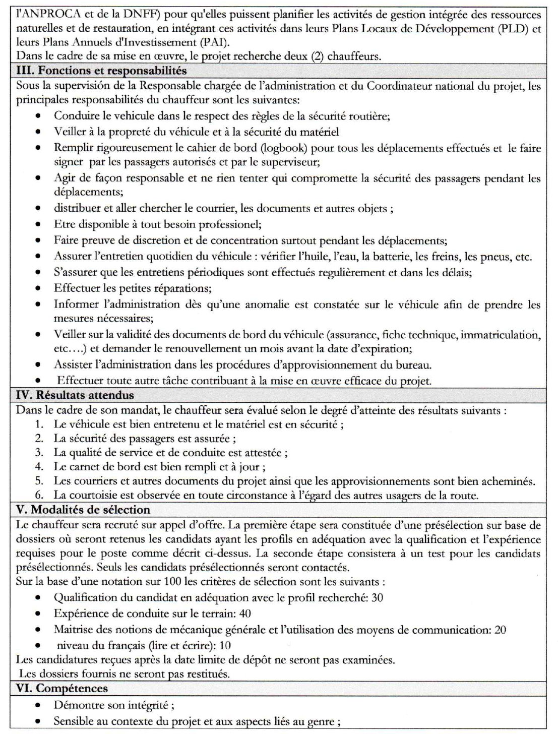 RECRUTEMENT DE DEUX (2) CHAUFFEURS | Page 2