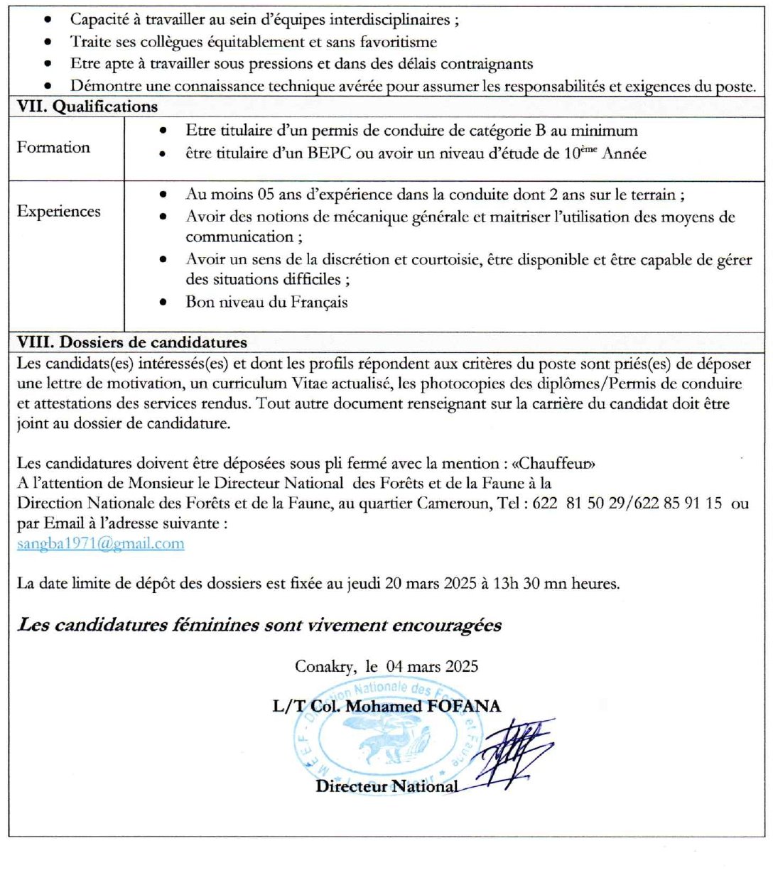 RECRUTEMENT DE DEUX (2) CHAUFFEURS | Page 3