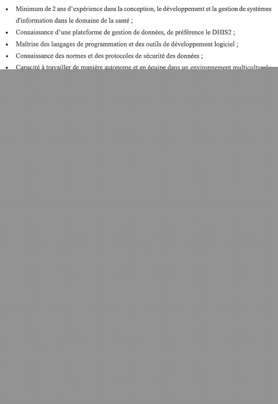 Recrutement de Deux (2) responsables informatiques du systeme national d'information sanitaire du ministere de la sante et de l'hygiene publique (MSHP) | Page 3