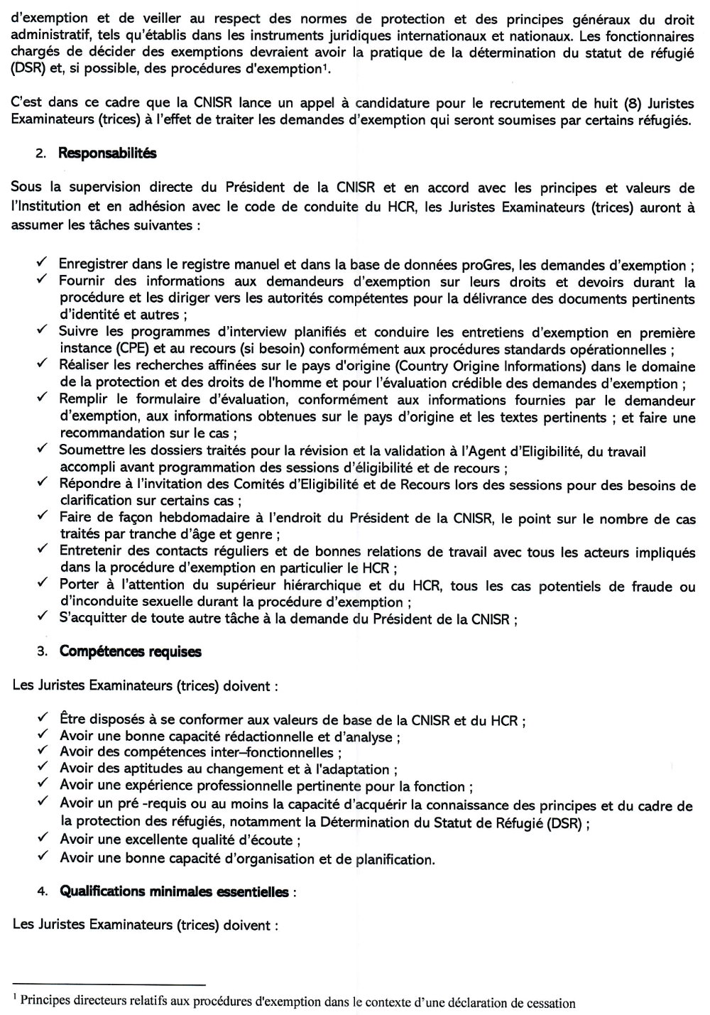 Avis de recrutement d'un Juriste Examinateur (Trice) page 2