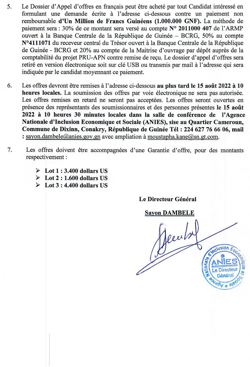 Avis d'appel d'offres international pour l'acquisition de matériels roulants en trois (03) lots | Page 2