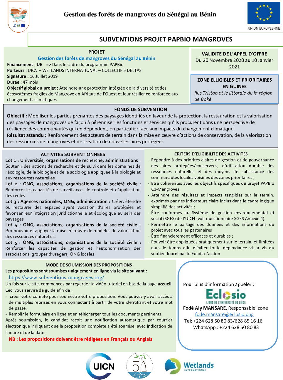 Appel d'Offres éclosio en guinée Digijob