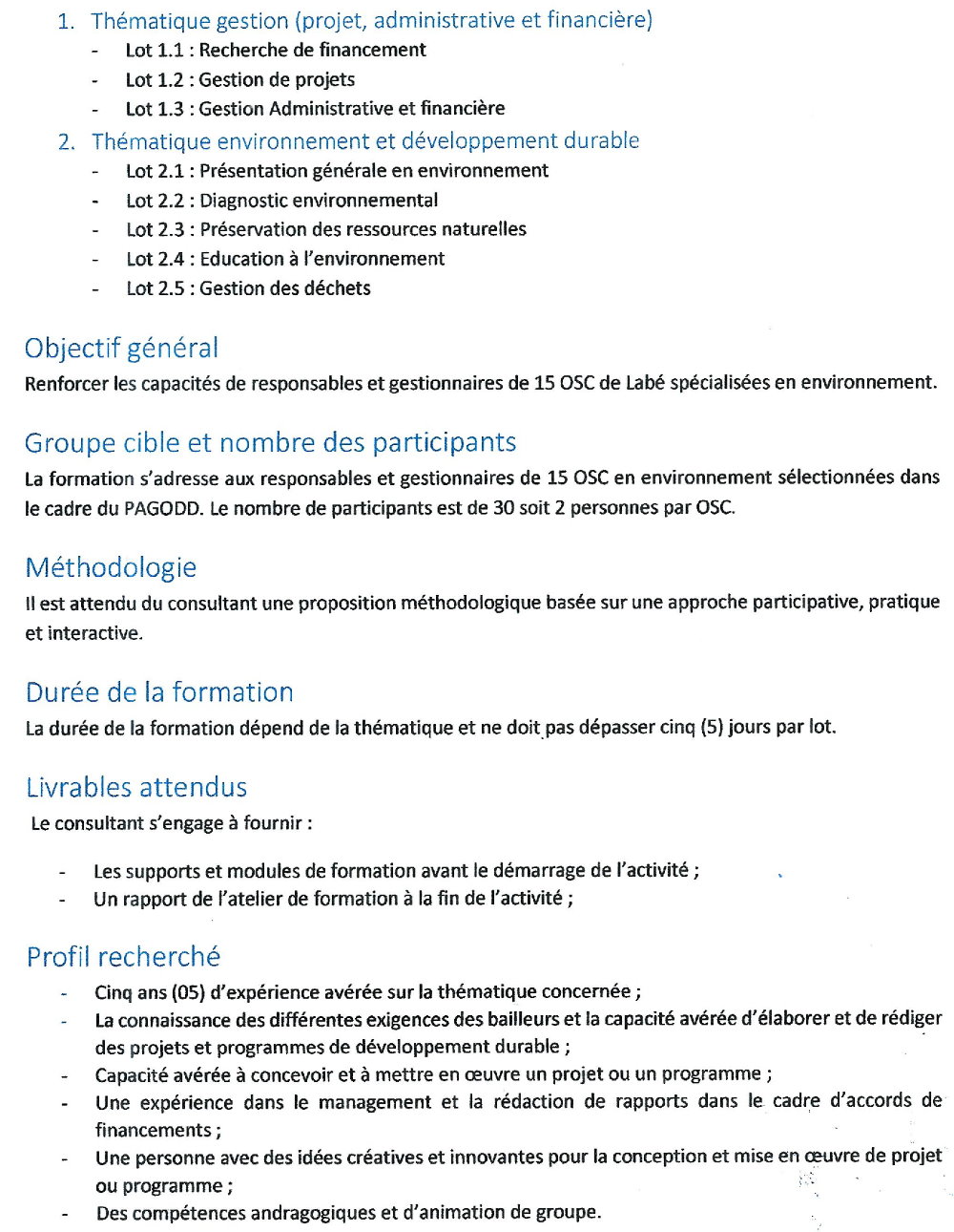 Appel d'Offres en Guinée conakry p2