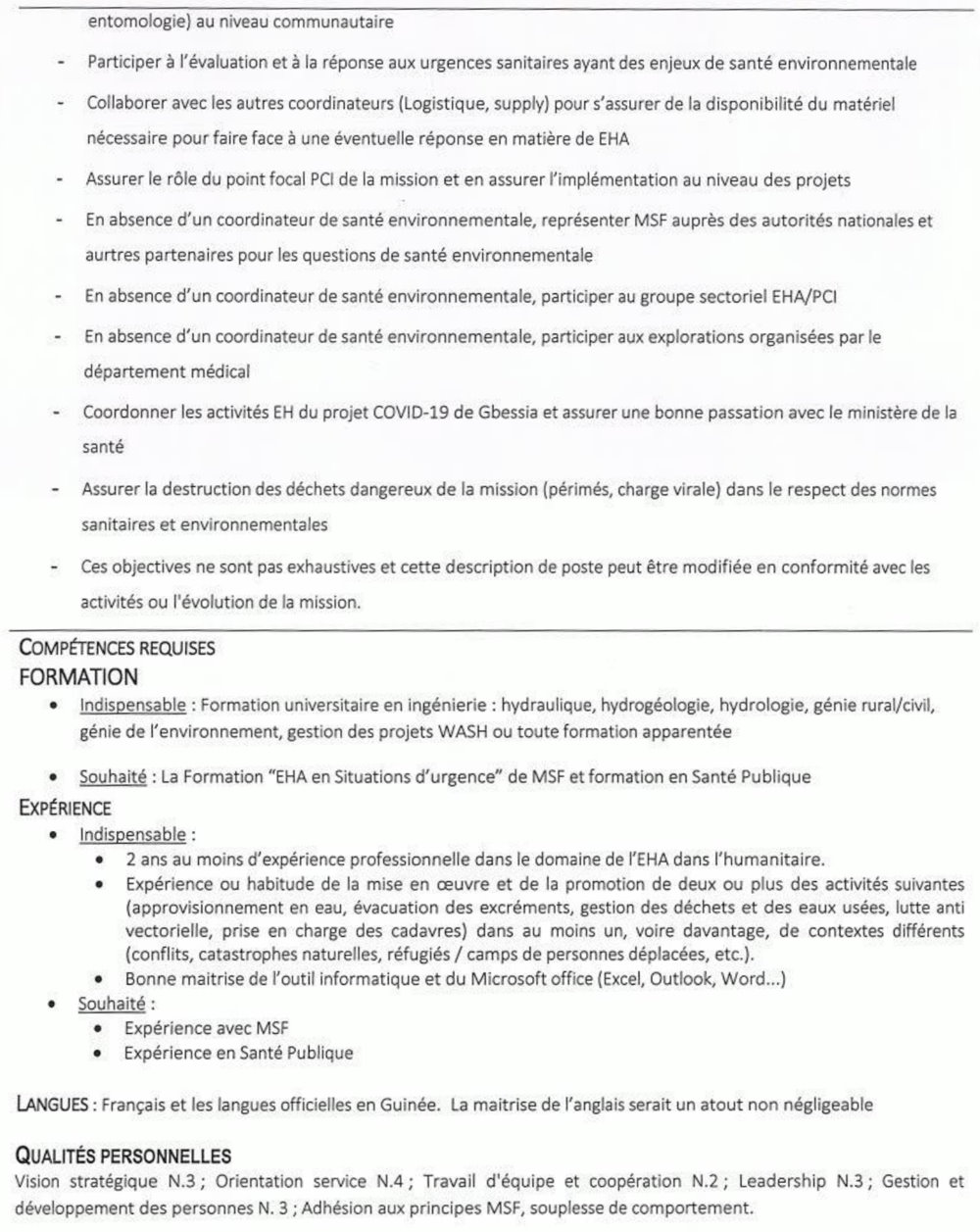 Avis de recrutement d'un coordinateur médical p2