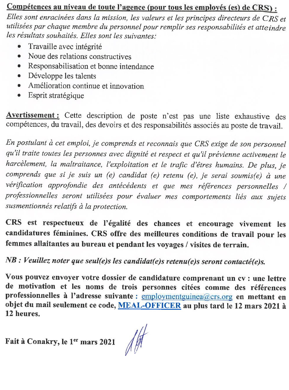 Offres d'emplois en Guinée conakry p3