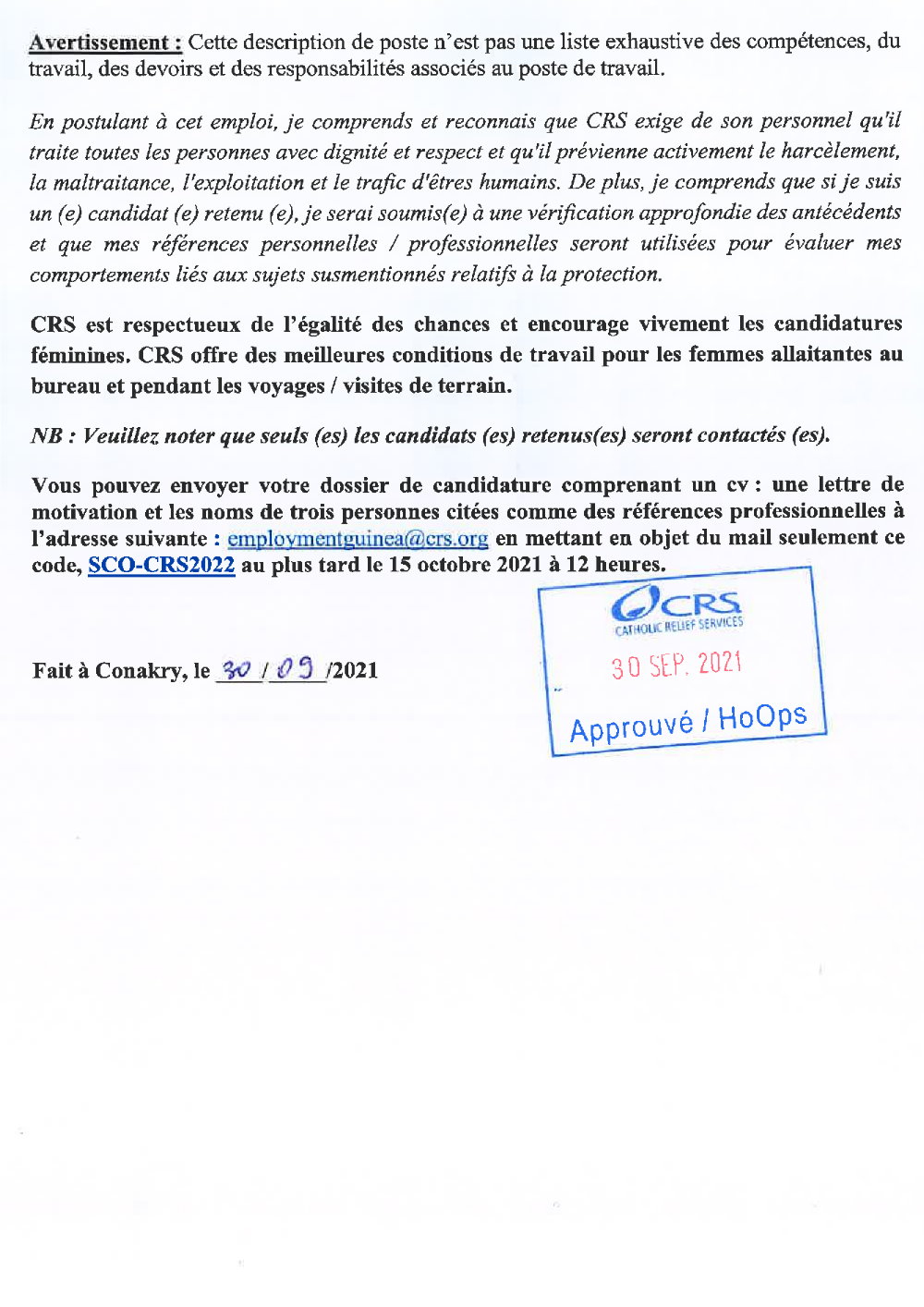 Avis de recrutement d’un(e ) chargé(e ) de la gestion des activités des organisations de la société civile dans le cadre du projet de renforcement des services de lutte contre le Paludisme et du système de santé (NFM3 Paludisme) p4