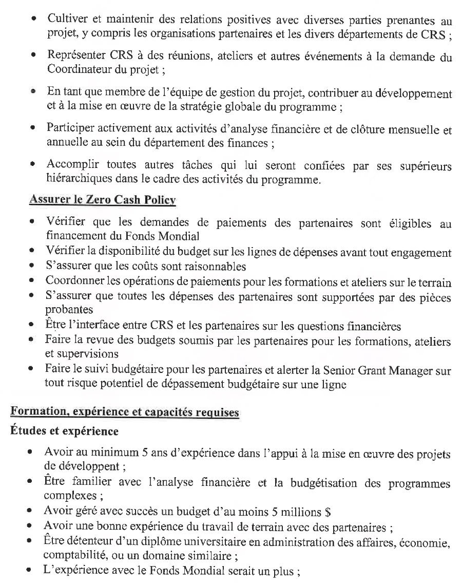 Offre d'emploi crs - comptable p3