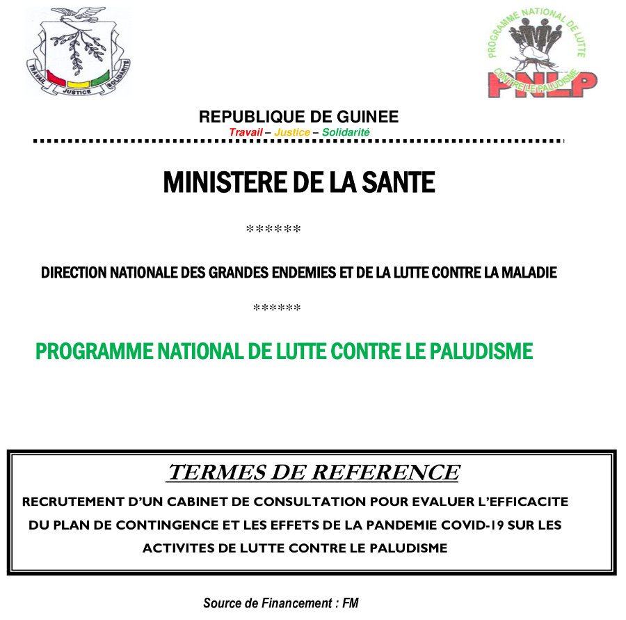 Appels d'Offre CRS en guinée - Recrutement d'Un Cabinet de Consultation page 1