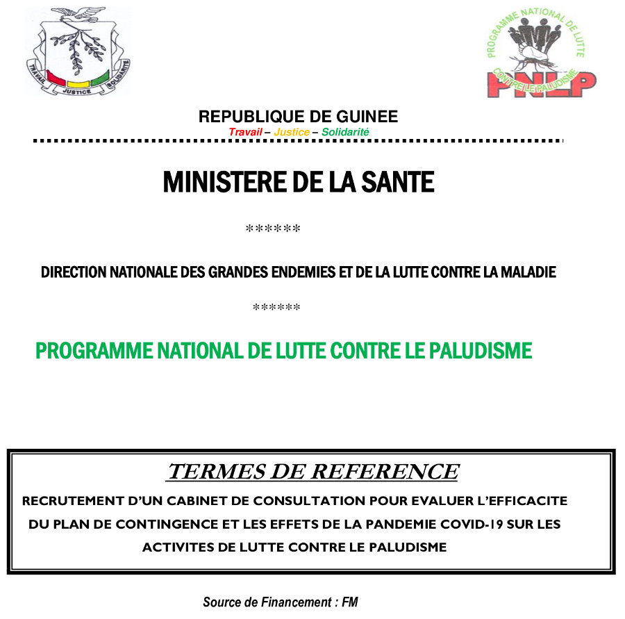 Appels d'Offre CRS en guinée - Recrutement d'Un Cabinet de Consultation page 1