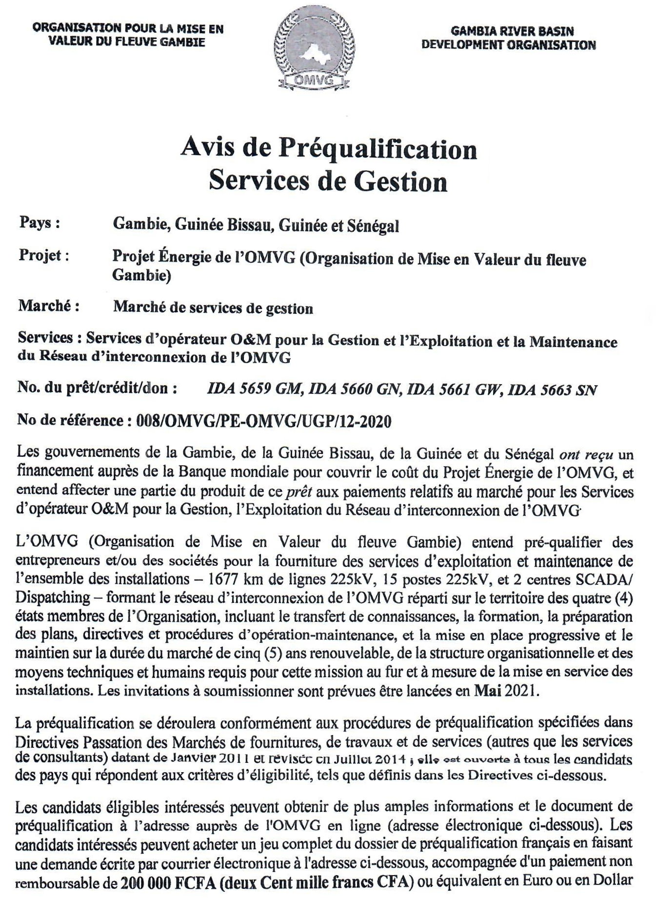Appel d'Offres en guinée - omvg p1