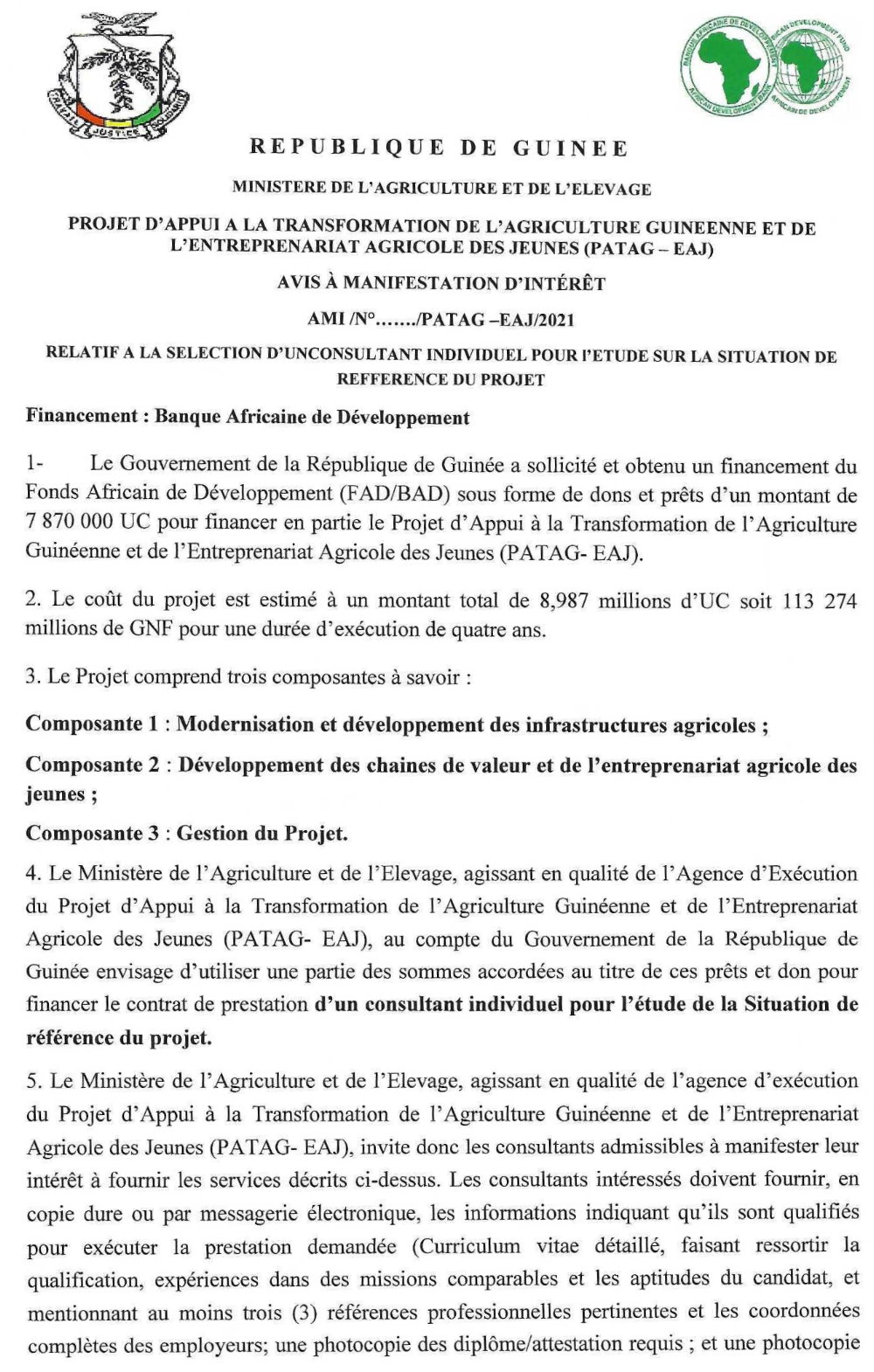 Etude Sur La Situation De Rérérence Du Projet - BAD p1