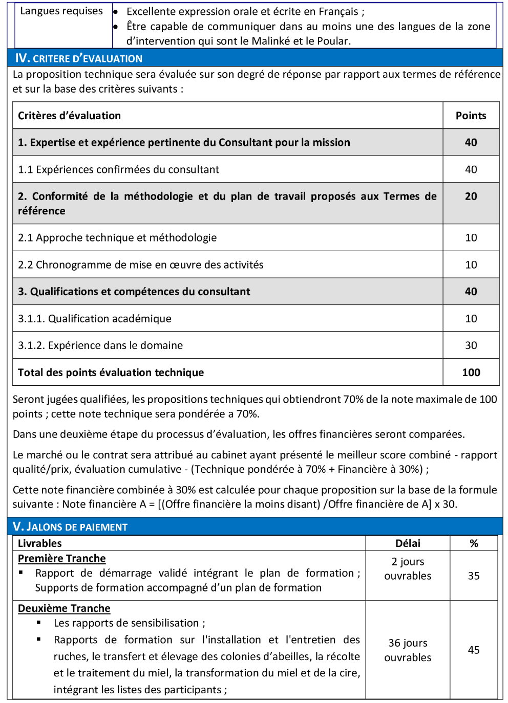 TERMES DE REFERENCE pour le Recrutement d’un Consultant National chargé de former les comités de gestion des ruchers écoles | Page 5