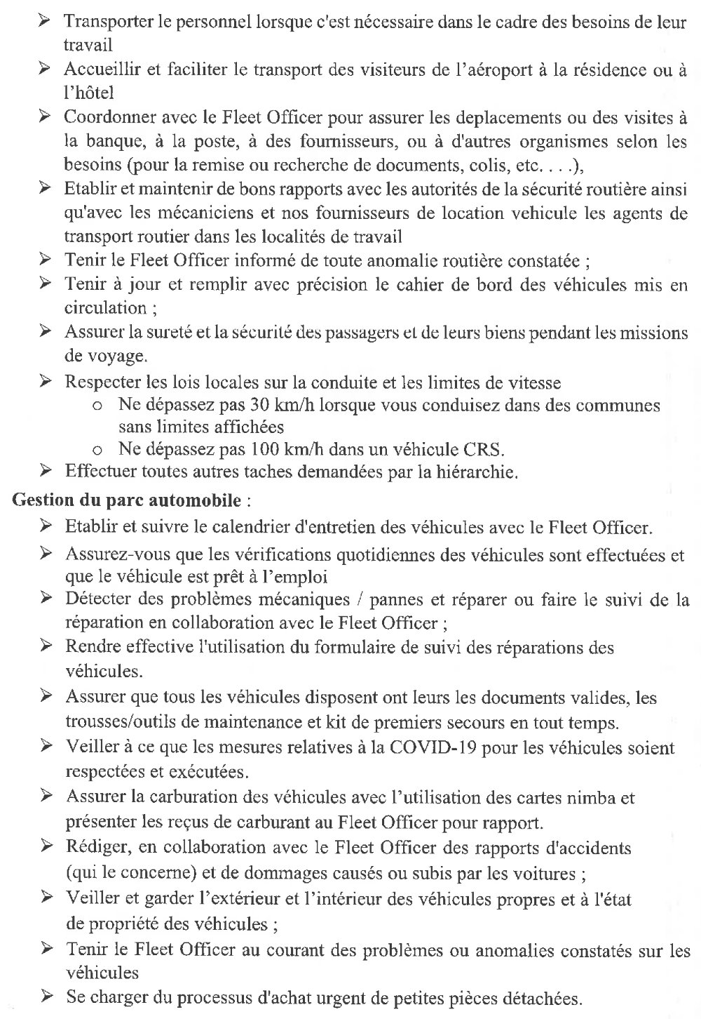 Appel d’offres pour le recrutement de cinq (5) chauffeurs pur CRS Guinée | Page 2